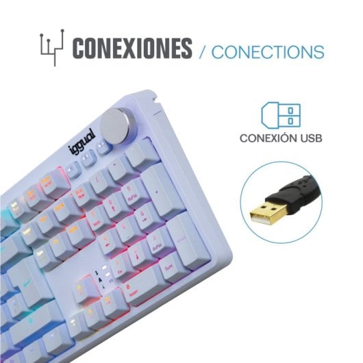 Iggual Pearl Teclado Gaming Mecánico RGB Switch Outemu Azul