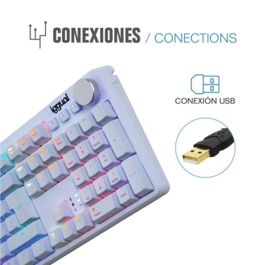 Tastiera da gioco meccanica Iggual Pearl Switch RGB Outemu Blu