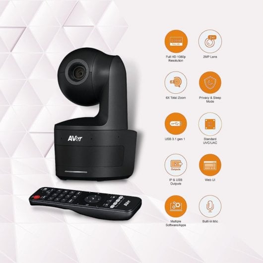 AVer DL10 2 MP Noir 1920 x 1080 pixels 60 ips CMOS 25,4 / 2,8 mm (1 / 2.8")