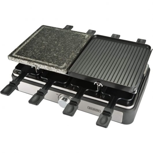 Bourgini Grill Gourmette Plus Raclette-Grill mit Stein für 8 Personen, 1300 W