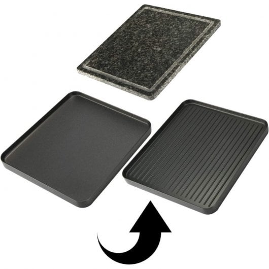 Bourgini Grill Gourmette Plus Raclette-Grill mit Stein für 8 Personen, 1300 W