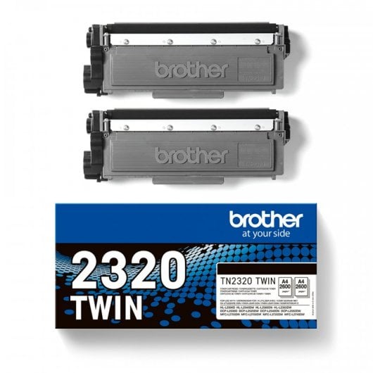 Pacote de toner preto Brother TN2320TWIN original com 2 unidades