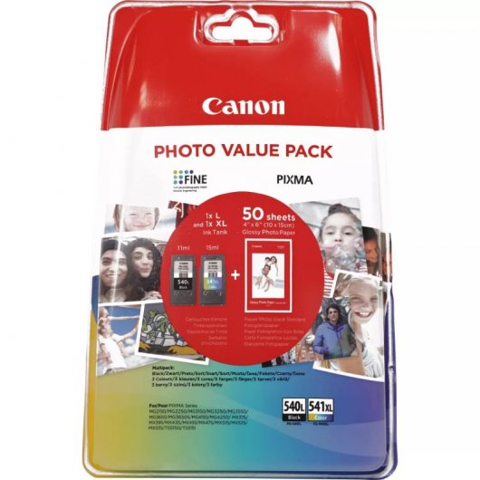 Cartuchos de Tinta Original Canon PG-540L/CL-541XL Multipack Negro/Tricolor