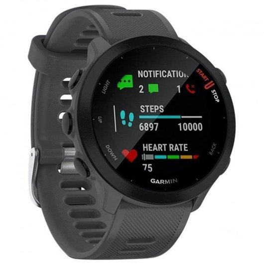 Garmin Forerunner 55 GPS 42mm MIP Cinzento Resistente Água 5ATM Pulsómetro