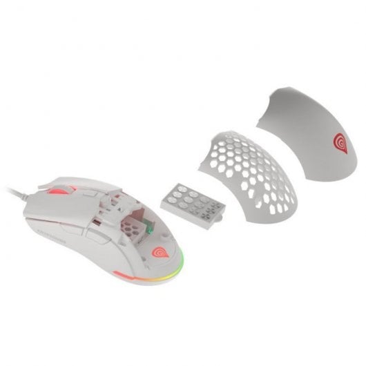 Mouse da gioco ottico Genesis Krypton 750 RGB 2000 DPI bianco