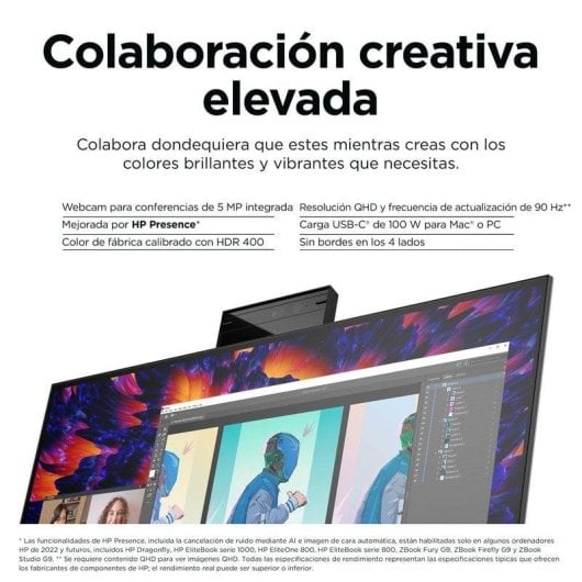 Monitor HP Z24m G3 23,8" QHD 90Hz IPS Webcam Lautsprecher USB-C