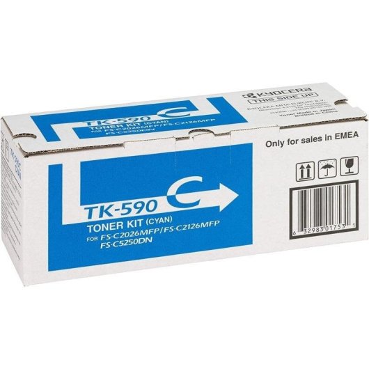 Cartucho de Tóner Original Kyocera TK590C Cian