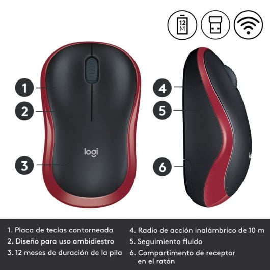 Logitech M185 mouse Ambidestro RF Wireless Ottico 1000 DPI