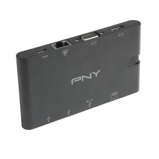 Mini dock portatile PNY A-2UF-2TC-K01-RB Da USB-C a HDMI/VGA/RJ-45/2x USB-A 3.1/2x USB-C PD 100 W