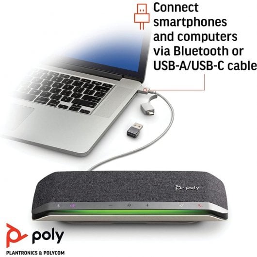 Poly Sync 40+ Altifalante Mãos-Livres para Videoconferência USB/Bluetooth Preto