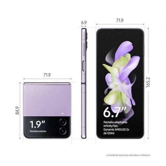 Samsung Galaxy Z Flip4 8GB/128GB 6.7''/1.9'' Violeta Versão Importada UE