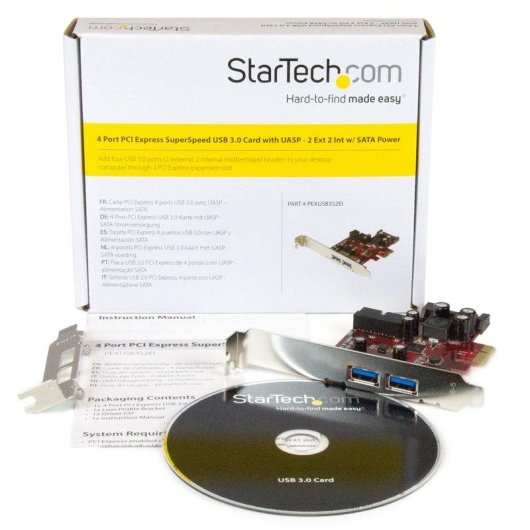 Tarjeta PCIe StarTech PEXUSB3S2EI 4 Puertos USB 3.0 2 Externos/2 Internos