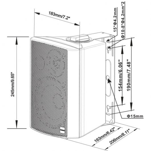 Vision SP-900P Lautsprecher 2-Wege Weiß Kabelgebunden 30 W