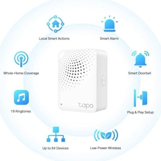 Centrale Domotique TP-Link Tapo H100 WiFi/Radio Compatible Alexa/Google Assistant avec Alarme et Carillon