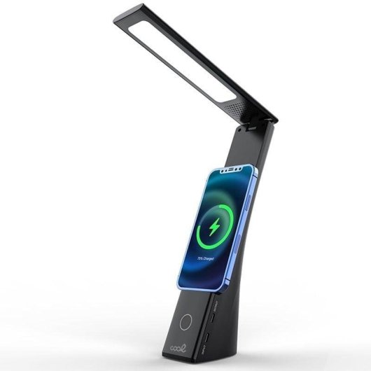 Lámpara LED Cool Compact con Base de Carga Inalámbrica Qi Negro