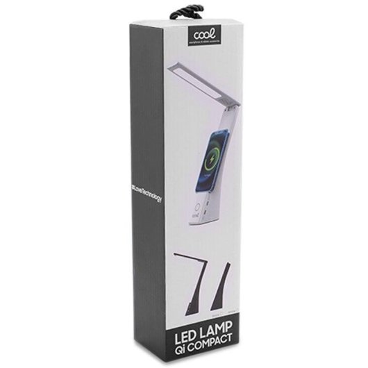 Lámpara LED Cool Compact con Base de Carga Inalámbrica Qi Negro
