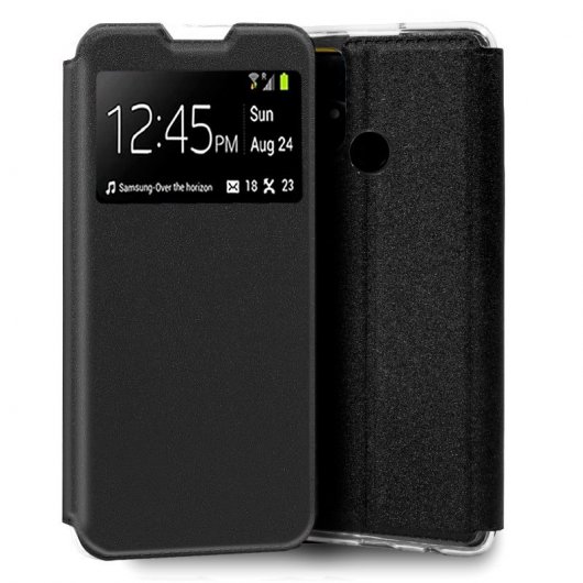 Cool Funda Flip Cover Liso Negra para Xiaomi Poco C40