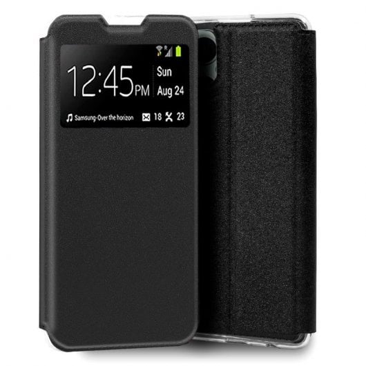 Cool Funda Flip Cover Liso Negra para Oppo Reno 8 Lite 5G