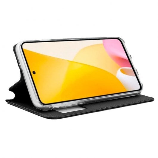 Étui à rabat lisse noir cool pour Xiaomi Mi 12 Lite