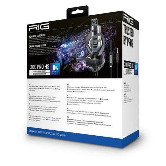 Nacon RIG Serie 300 PRO HS Headset PC/Xbox/PS4/PS5/Switch Gaming Pretos