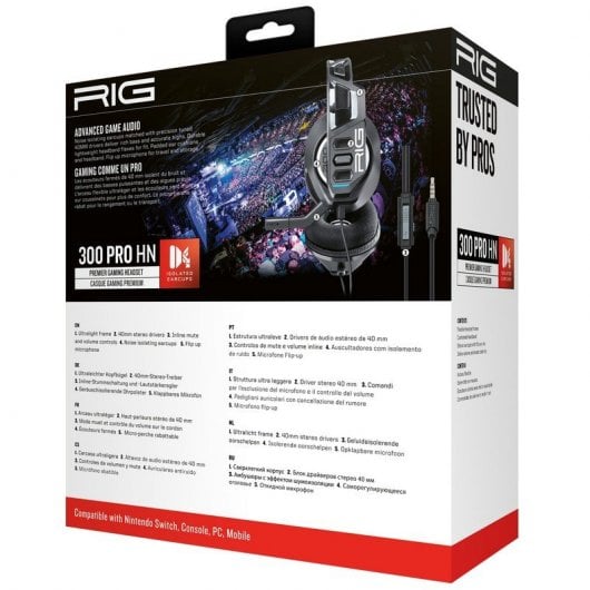 Cuffie da gioco multipiattaforma Nacon RIG serie 300 PRO HN nere