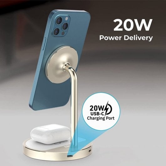 Chargeur sans fil Promate Aurabase PD20 MagSafe 3 en 1 15W