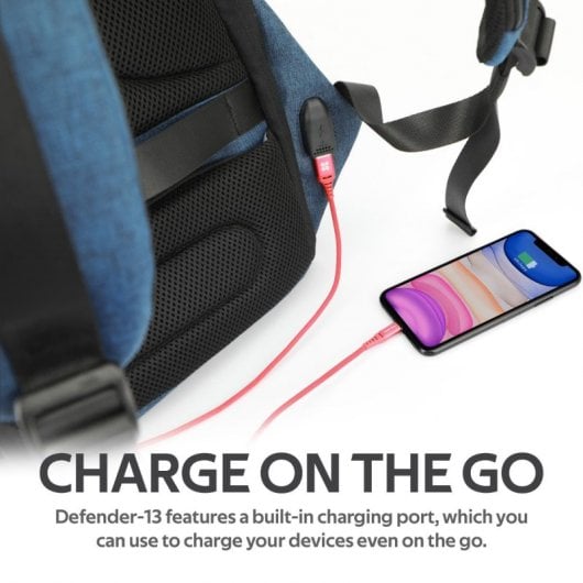 Promate Defender-13 Mochila Antirrobo Impermeable para Portátiles hasta 13"
