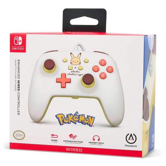 Power A Mando con Cable Extraíble Pokémon Pikachu Electric Type para Nintendo Switch