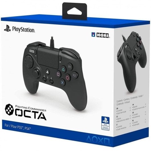 Manette Hori Fighting Commander OCTA avec micro-interrupteurs, filaire, compatible PC PS4 PS5
