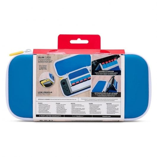 Power A Funda Semirrígida Slim Azul Mario Pop Art para Nintendo Switch/Lite/OLED