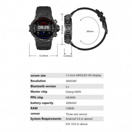 DCU Smartwatch GPS Gris