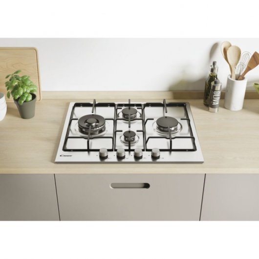 Candy Idea CHW6D4WX Stainless steel Da incasso 60 cm Gas 4 Fornello(i)