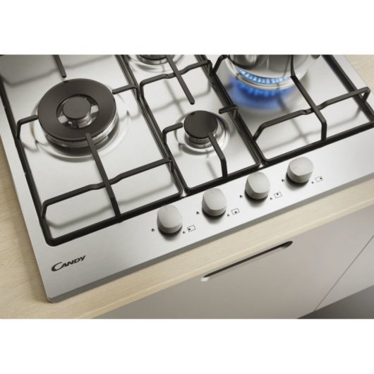 Candy Idea CHW6D4WX Stainless steel Da incasso 60 cm Gas 4 Fornello(i)