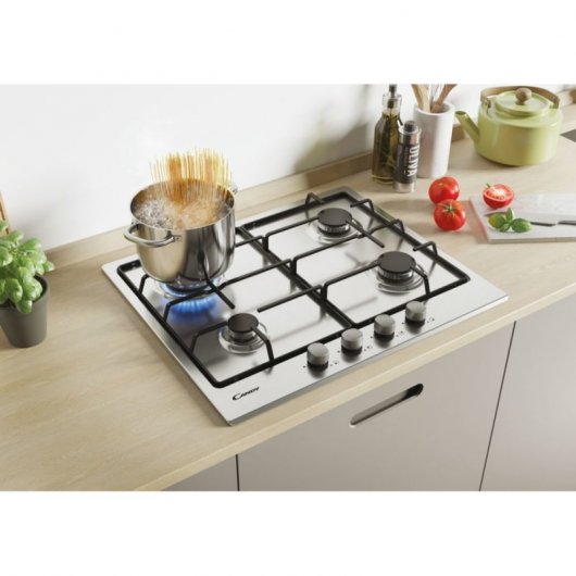 Candy CHW6BRX Placa de Gas 4 Zonas 60cm Acero Inoxidable