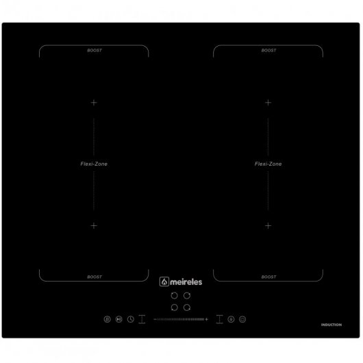Meireles Free Cook Placa de Indução 4 Zonas 60cm Preta