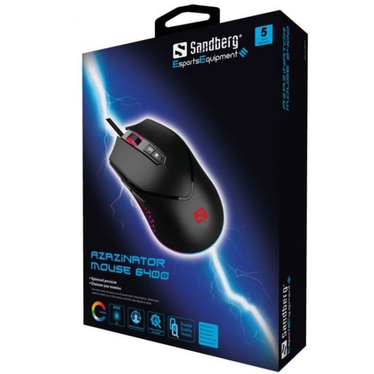 Sandberg 640-20 mouse Mano destra USB tipo A 6400 DPI