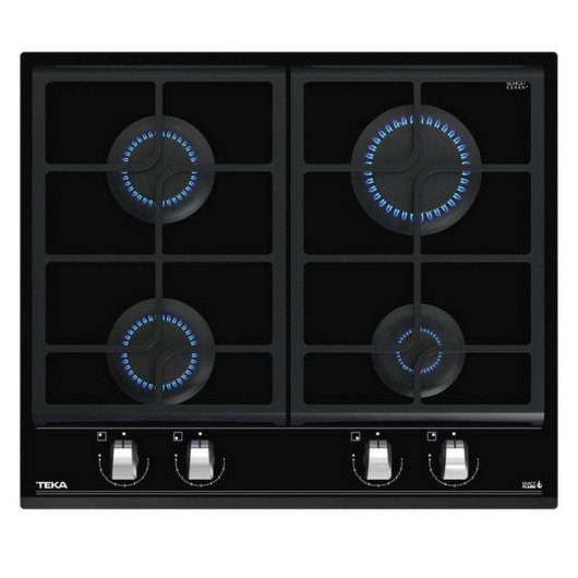 Placa de Gas Teka GZC 64300 XB 4 Zonas 60cm Cristal Negro
