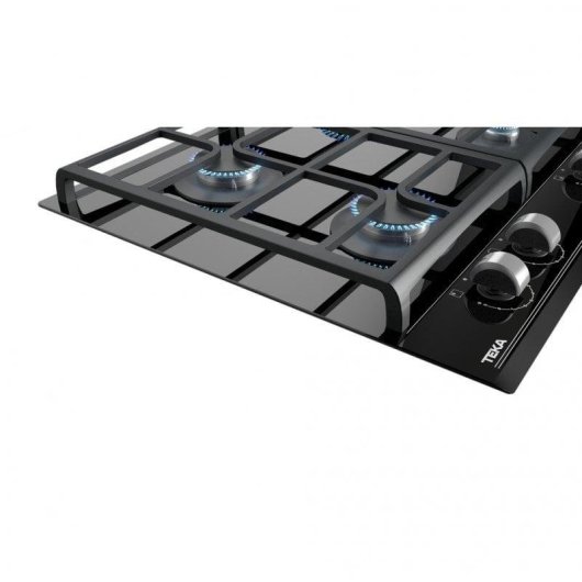 Placa de Gas Teka GZC 64300 XB 4 Zonas 60cm Cristal Negro