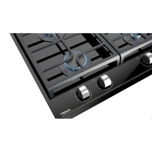 Placa de Gas Teka GZC 64300 XB 4 Zonas 60cm Cristal Negro