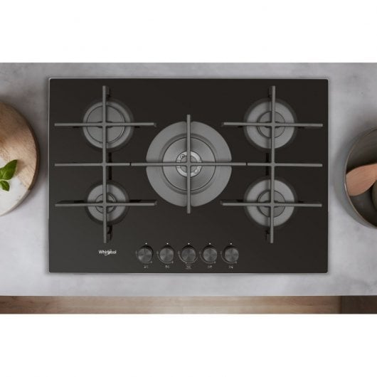 Whirlpool GOWL 728/NB Placa de Gas 5 Zonas 75cm Negra