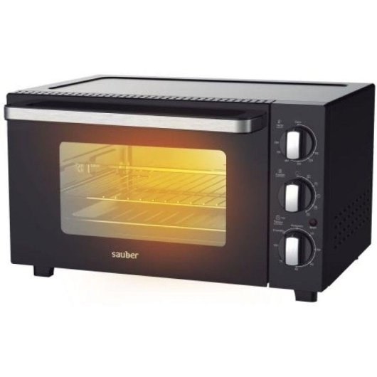 Horno eléctrico Sauber Serie 5-1500 30 litros Negro con convección y rustidor