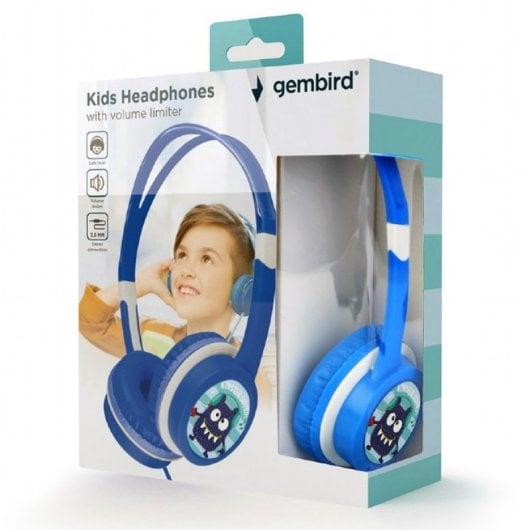 Gembird MHP-JR-B Auriculares para Niños con Limitador de Volumen Azul