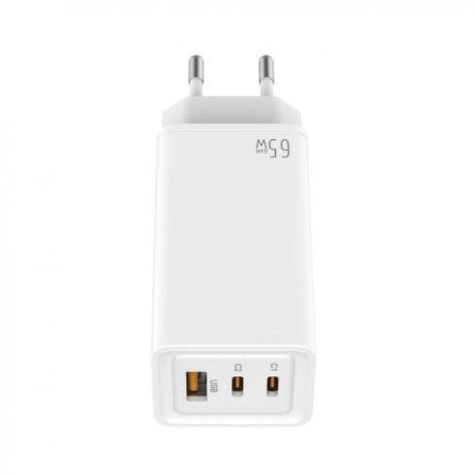 Chargeur Leotec LECSPH65W3 GaN 65W 2xUSB-C 1xUSB-A Blanc Charge Rapide
