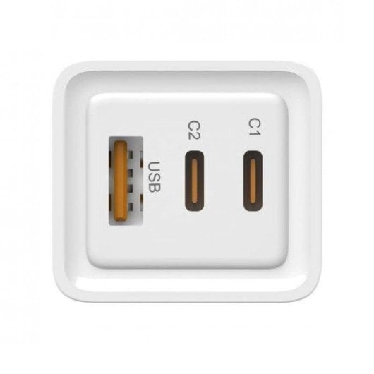 Chargeur Leotec LECSPH65W3 GaN 65W 2xUSB-C 1xUSB-A Blanc Charge Rapide