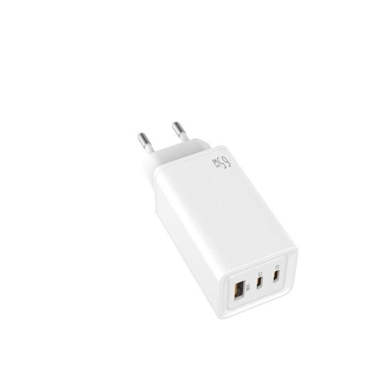 Chargeur Leotec LECSPH65W3 GaN 65W 2xUSB-C 1xUSB-A Blanc Charge Rapide