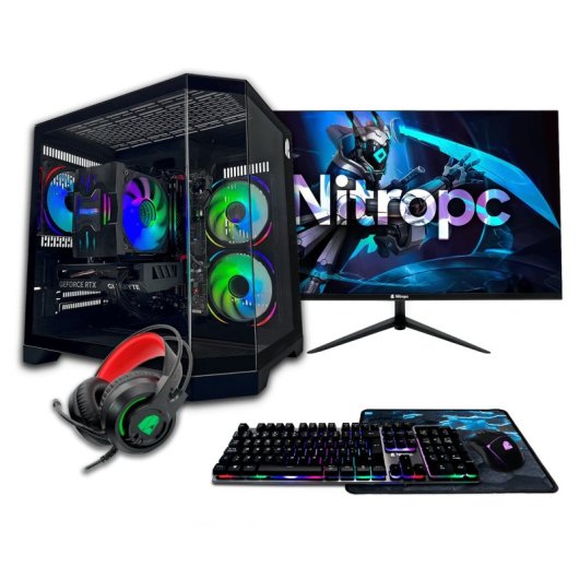NitroPC Pack Gold AMD Ryzen 5 5500/16GB/1TB SSD/RTX 3050 + Monitor FullHD da 24"
