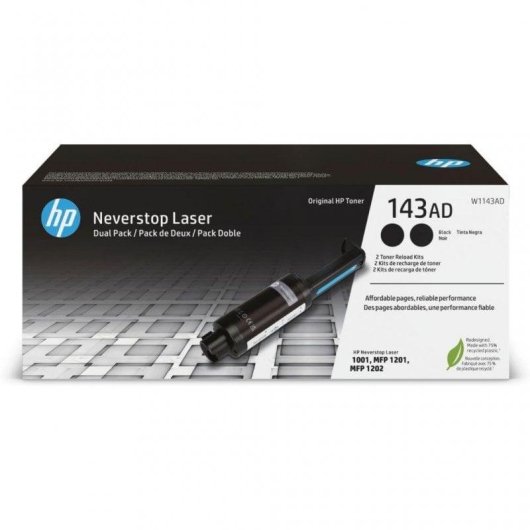 Kit de Recarga Tóner Original HP Neverstop 143AD Negro Multipack