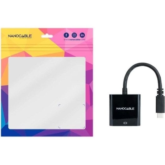 Adaptateur graphique Nanocable 10.16.4101-BK USB-C vers VGA 10 cm Noir Plug and Play