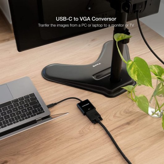 Nanocable USB-C 3.1 auf VGA Stecker/Buchse Adapter 10 cm Schwarz