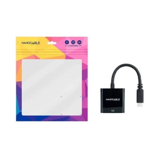 Adaptateur graphique Nanocable 10.16.4101-BK USB-C vers VGA 10 cm Noir Plug and Play